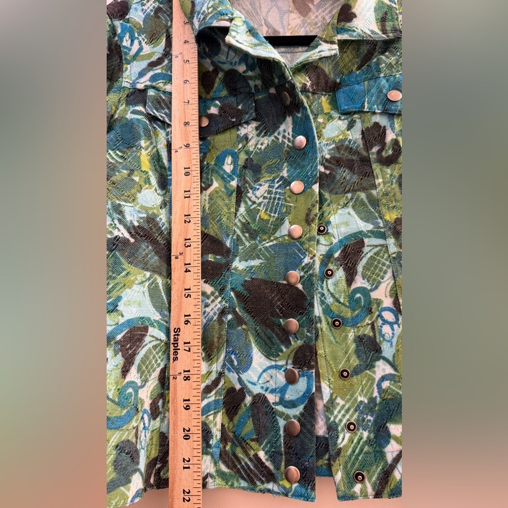 Chico’s Abstract Floral Tapestry Jacket Size 2 (L/12-14) - Picture 6 of 11